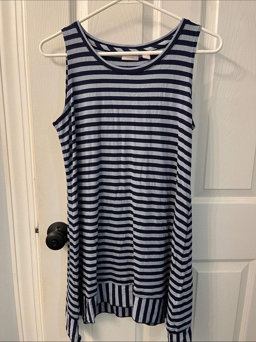 Logo striped layering tank top
